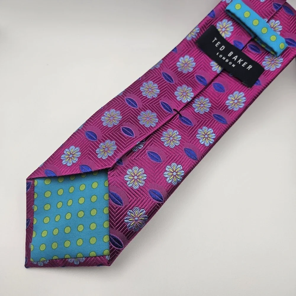Lot Of 3 Ted Baker Silk Ties Floral Paisley Vibrant